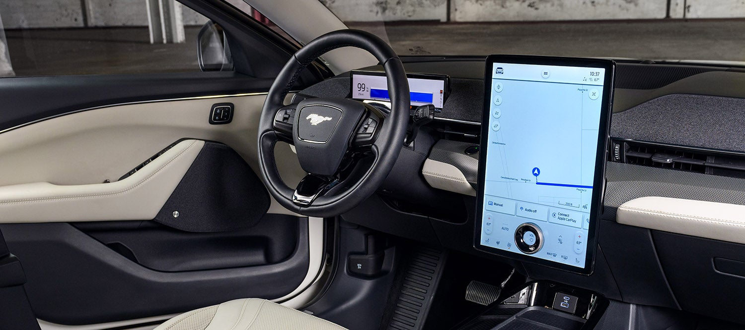 A Ford Expedition with its third-row seats folded down.