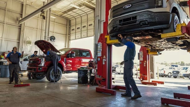 Professional Rodeo Ford technicians operate on Ford trucks with genuine Ford and Motorcrafts parts.