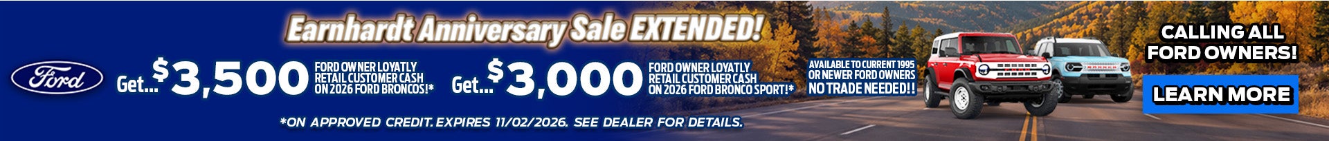 Earnhardt Anniversary Sale Extended